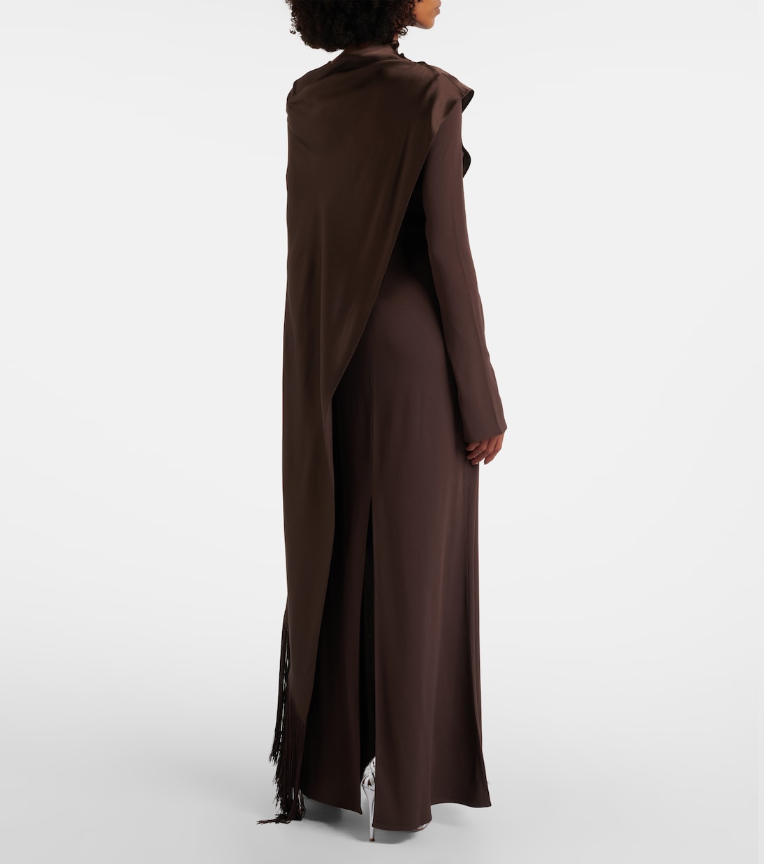 Mounia caped crêpe cady gown | Taller Marmo