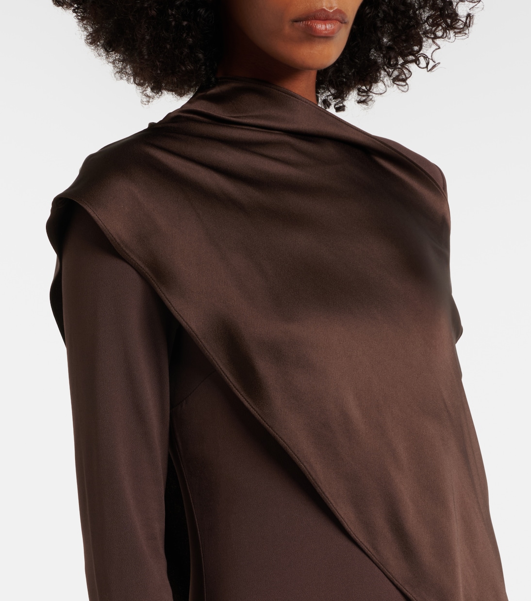 Mounia caped crêpe cady gown | Taller Marmo