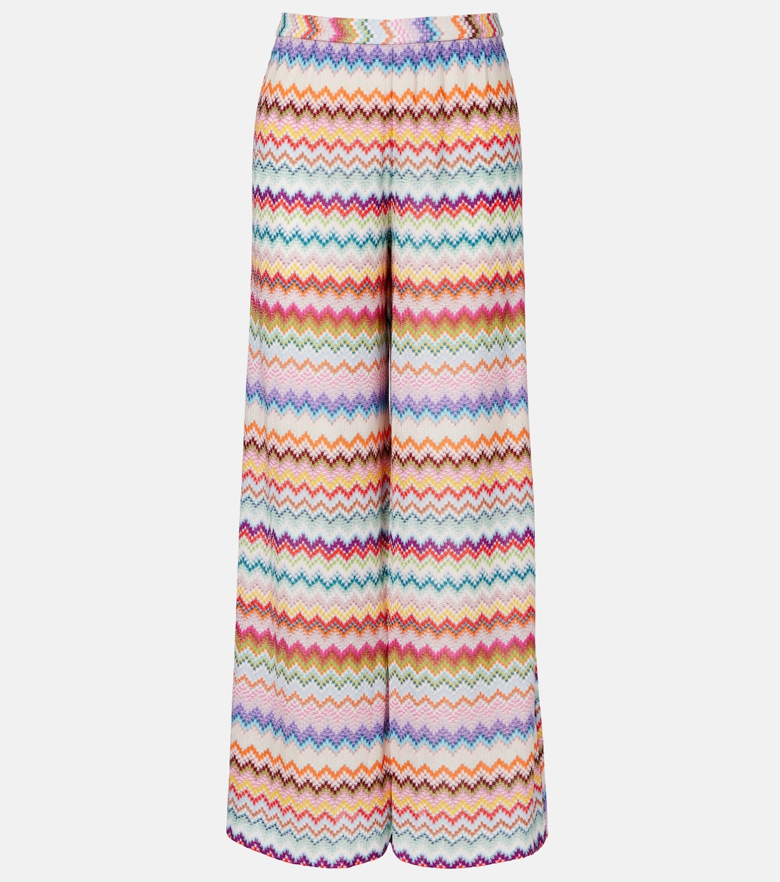 Zigzag lamé palazzo pants | Missoni
