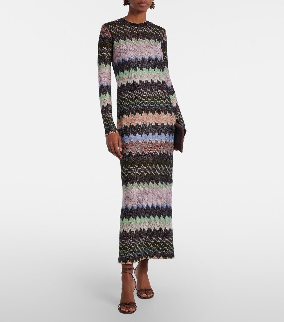 Abito lungo in jacquard di lamé | Missoni