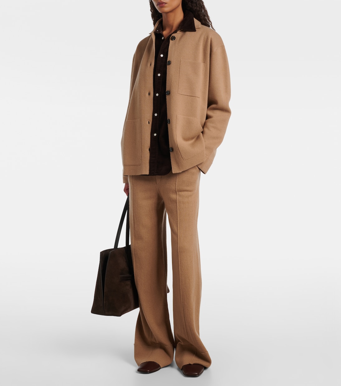 High-rise wool and cashmere wide-leg pants | Jardin des Orangers