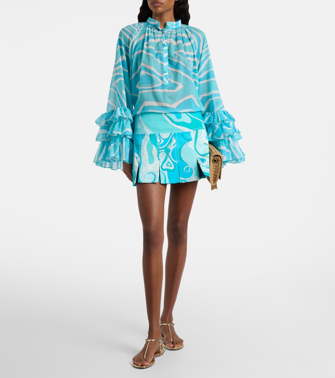 Orchidee cotton-blend gabardine miniskirt | Pucci