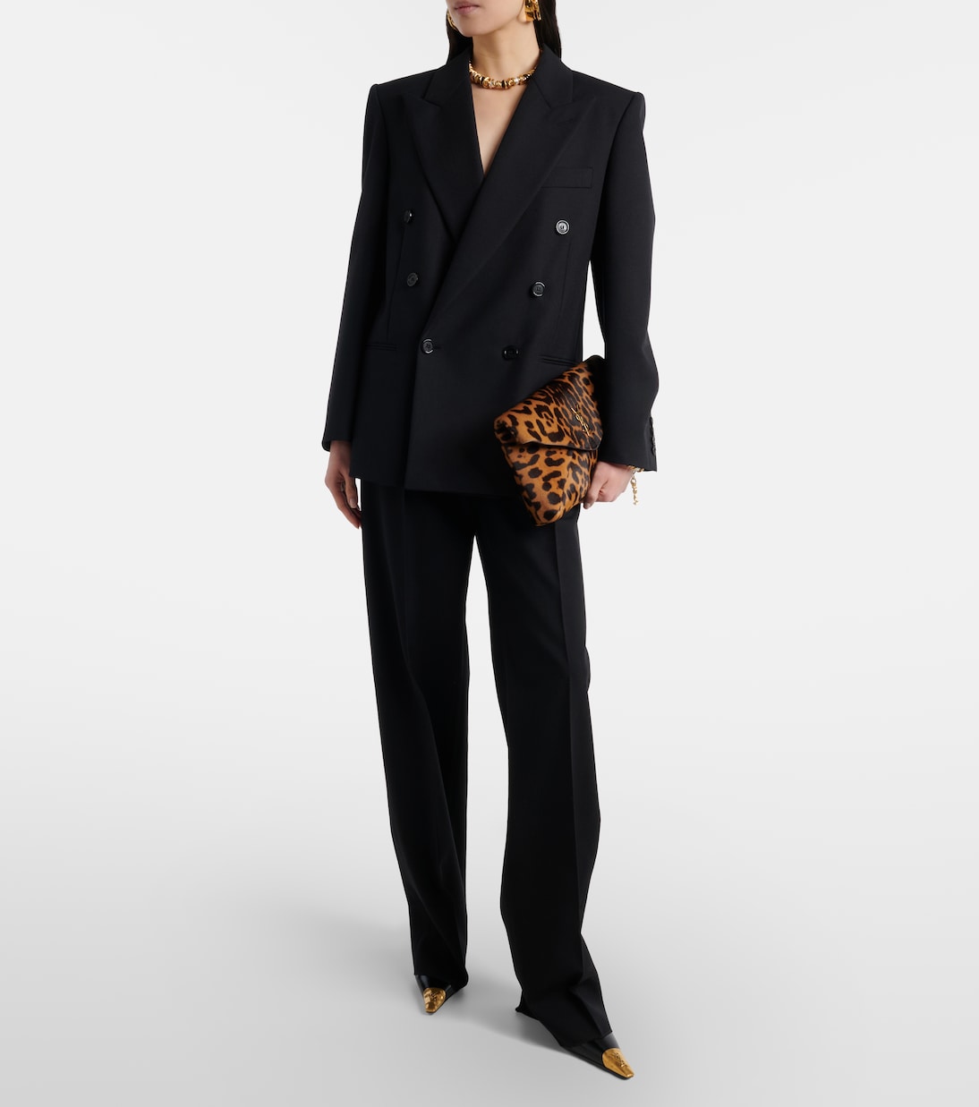 Cassandre Large calf hair clutch | Saint Laurent