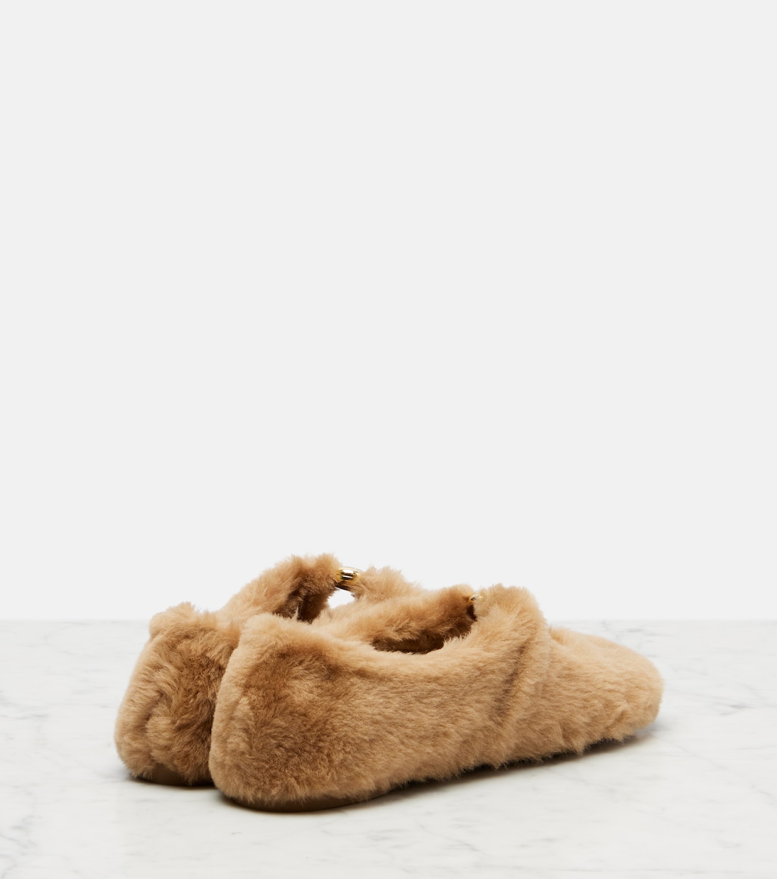 Pebble Soft shearling ballet flats | Loewe