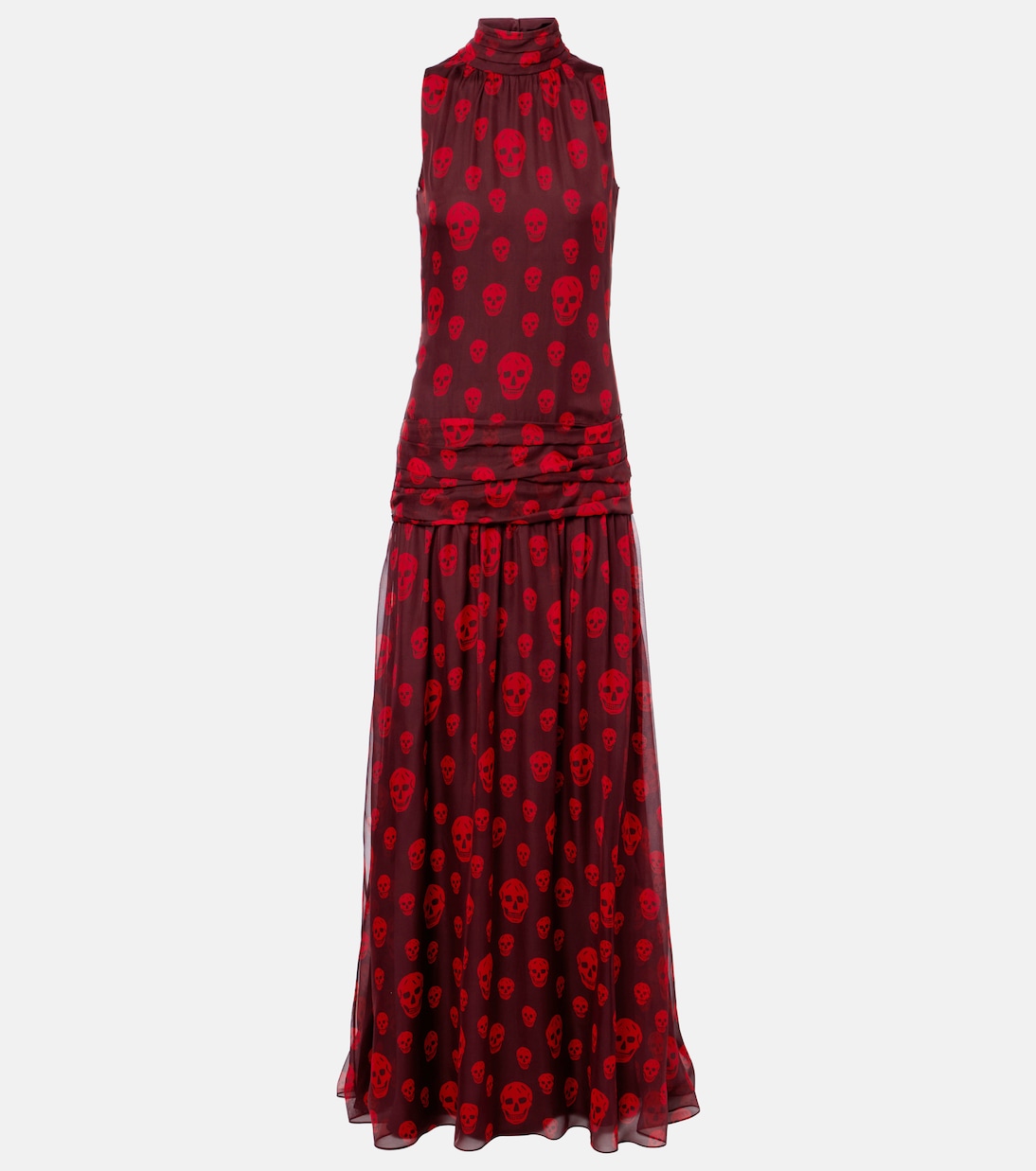 Skull silk maxi dress | McQueen