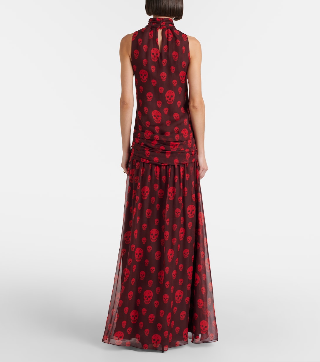 Skull silk maxi dress | McQueen