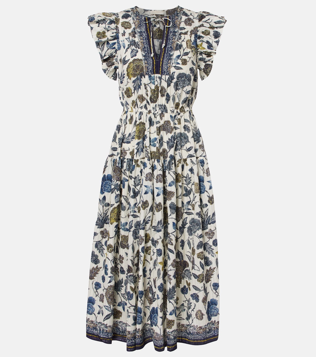 Kairi gathered cotton-blend midi dress | Ulla Johnson