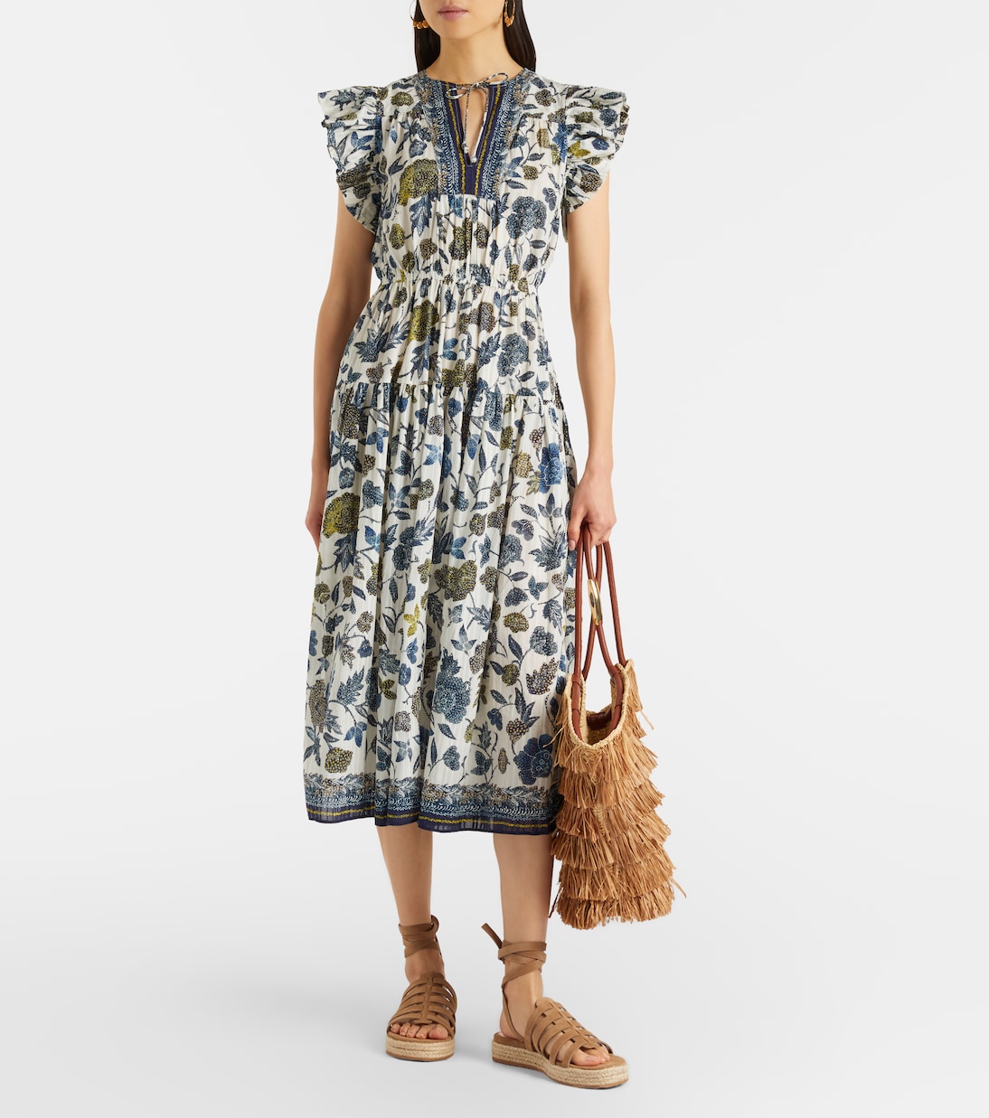 Kairi gathered cotton-blend midi dress | Ulla Johnson