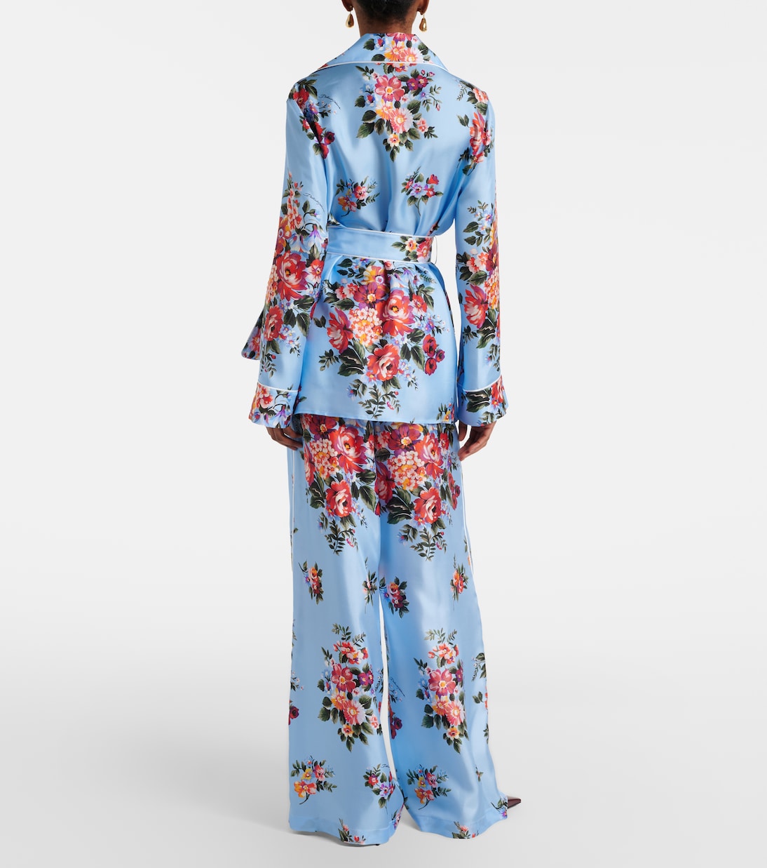 Pantalon ample en soie à fleurs | Dolce&Gabbana