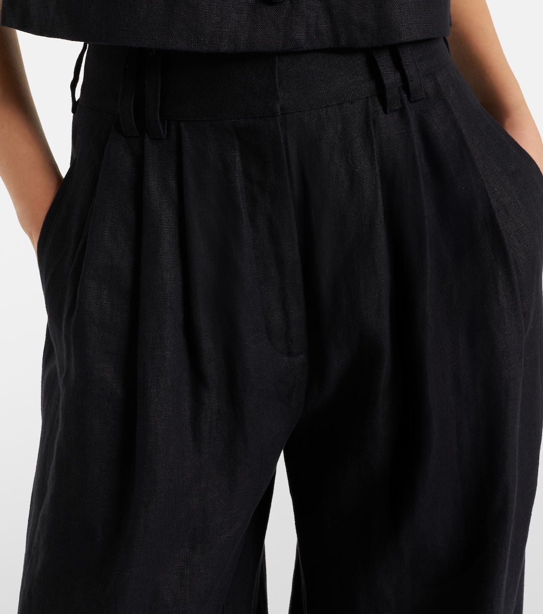 Weite High-Rise-Hose Parker aus Leinen | Posse