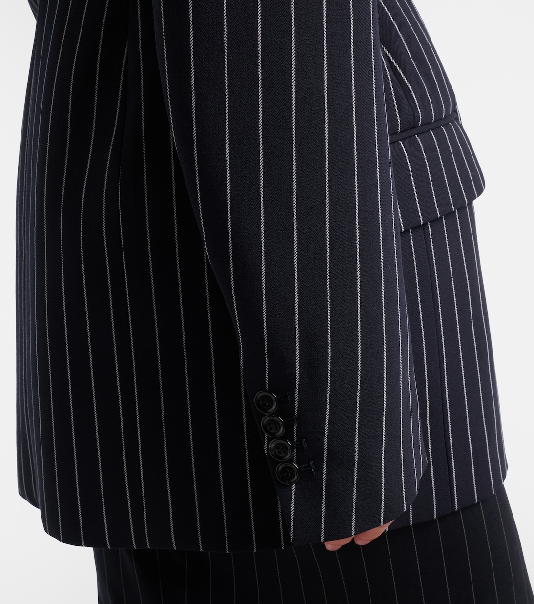 Pinstriped virgin wool blazer | Mugler