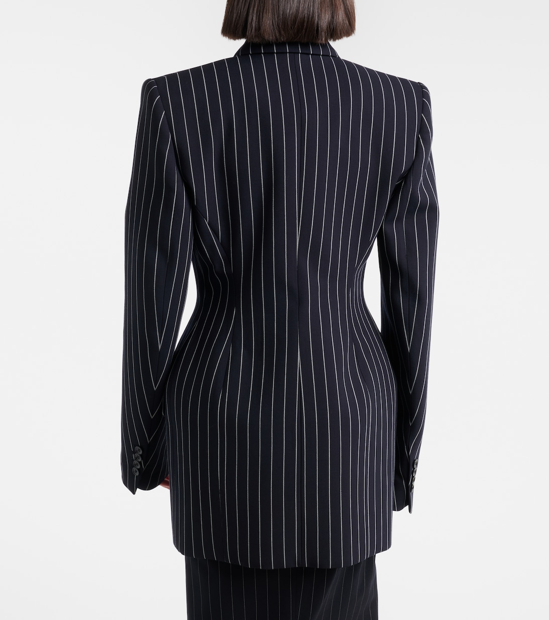 Pinstriped virgin wool blazer | Mugler