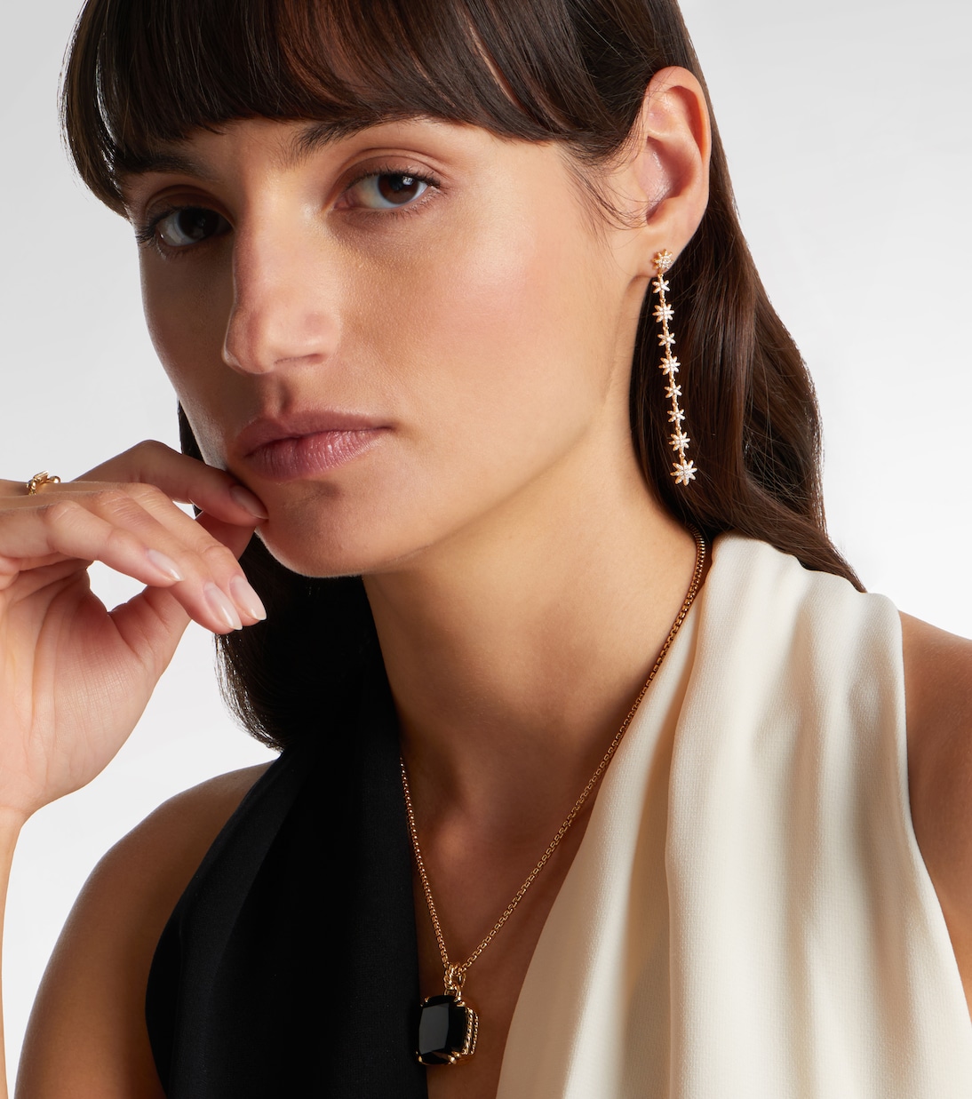 Starburst 18kt gold drop earrings with diamonds | David Yurman