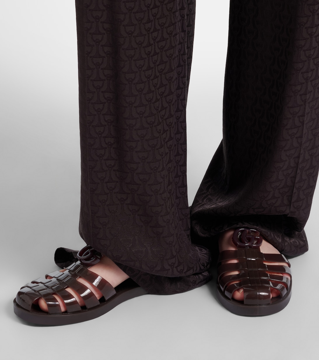 Glossy Double G fisherman sandals | Gucci