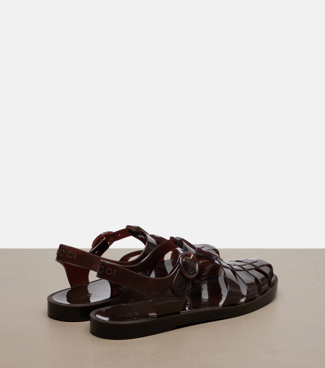 Glossy Double G fisherman sandals | Gucci