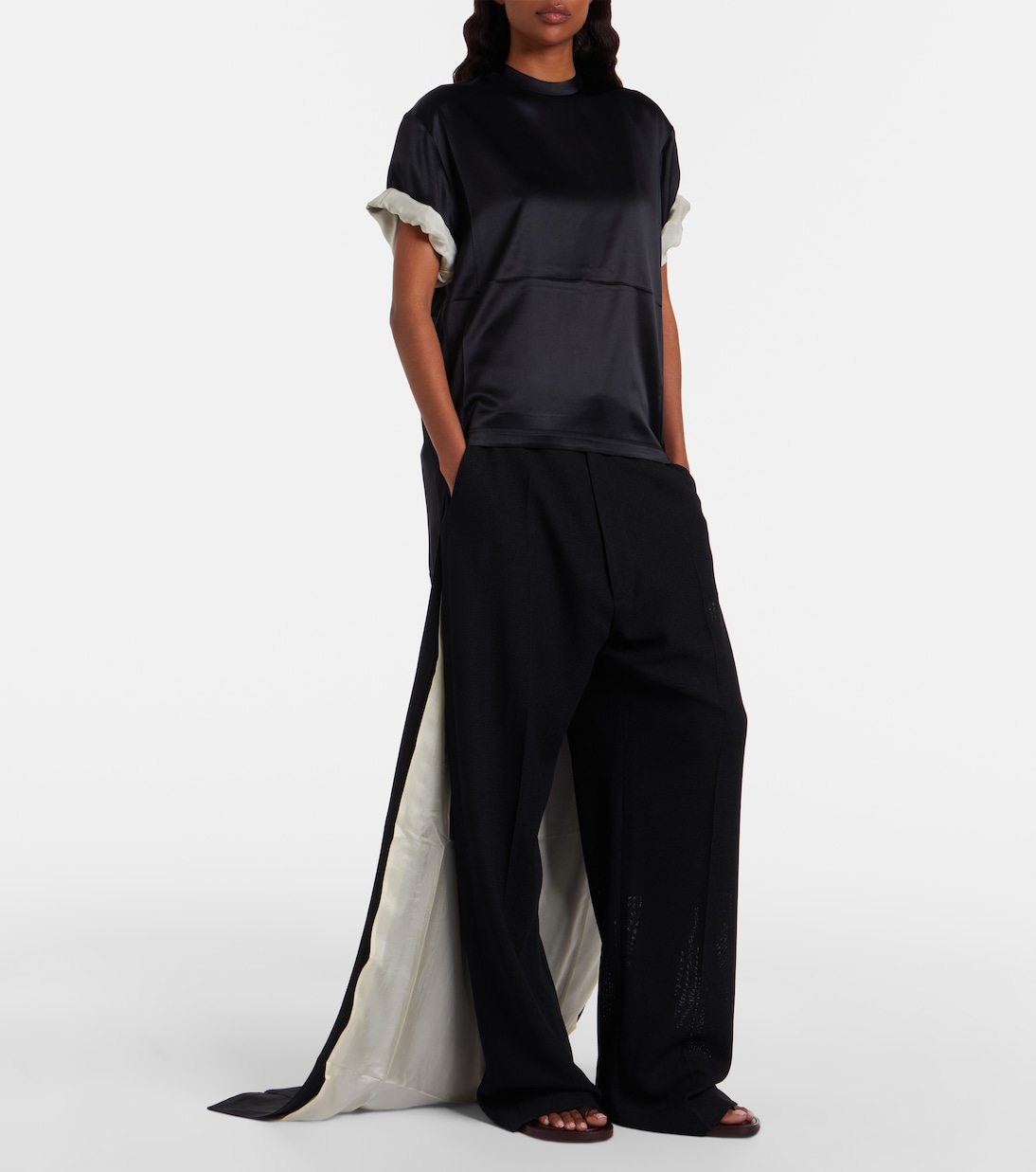 Silk-blend satin T-shirt | Phoebe Philo