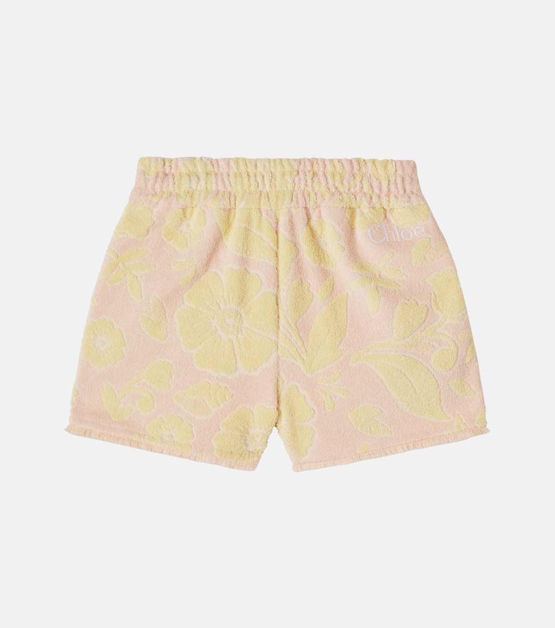 Floral cotton-blend terry shorts | Chloé Kids