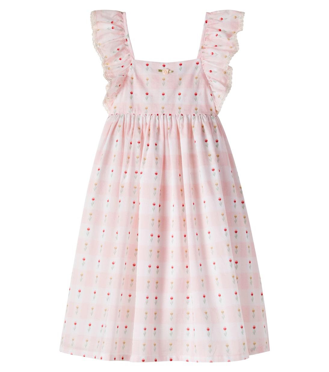 Bella checked floral cotton dress | Bebe Organic