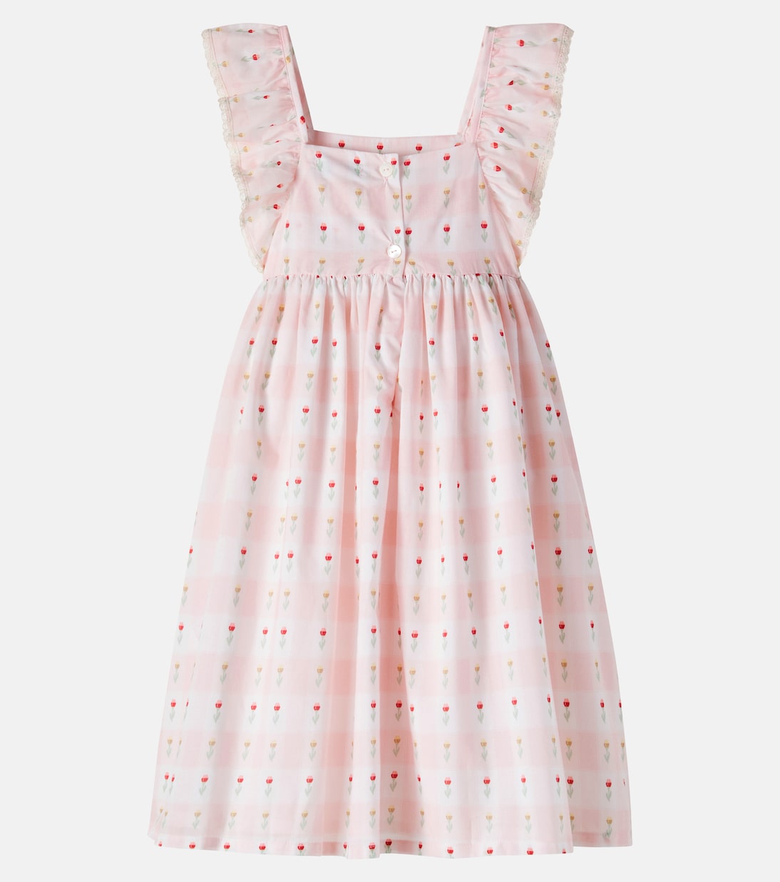 Bella checked floral cotton dress | Bebe Organic