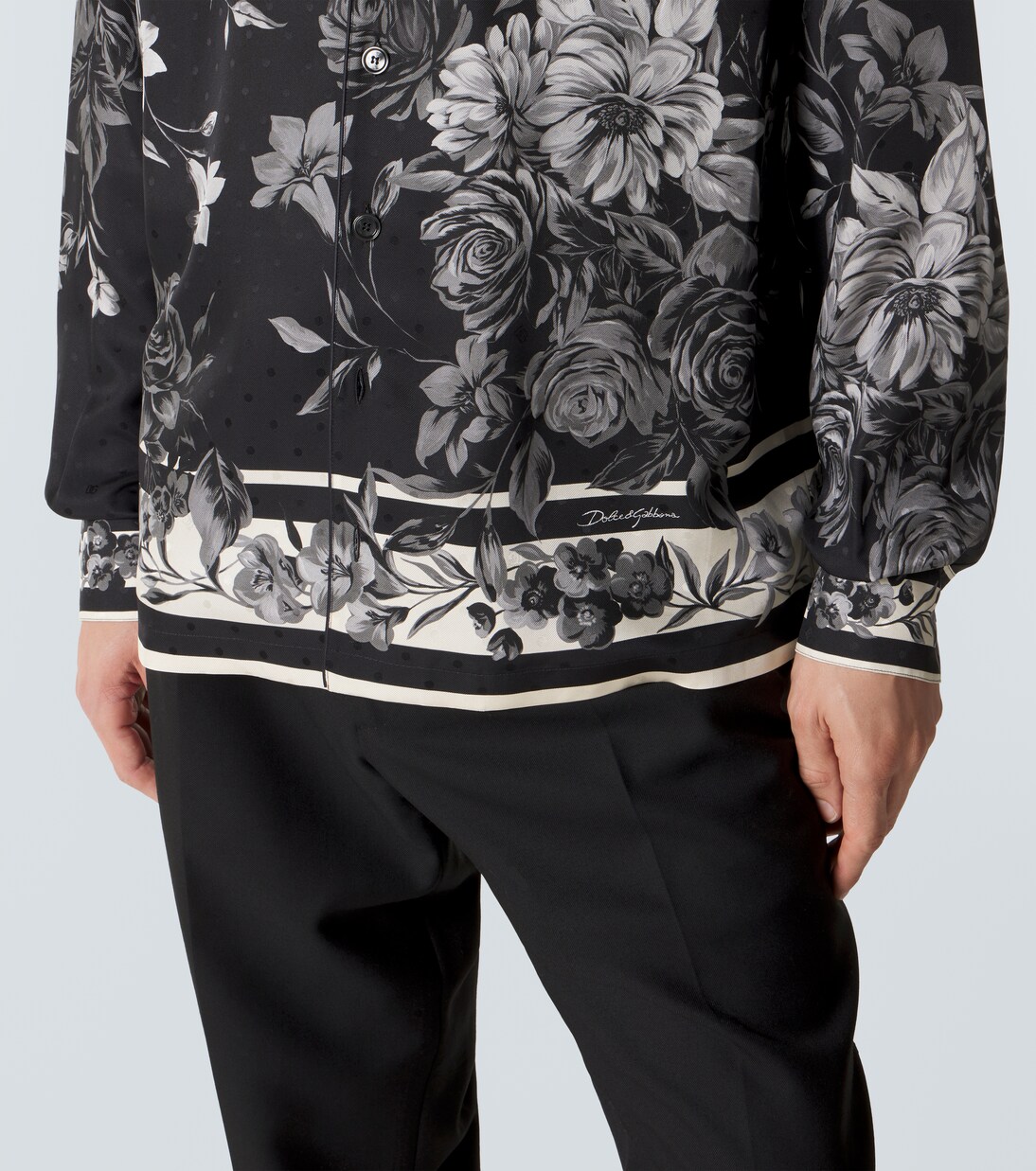 Floral polka-dot silk shirt | Dolce&Gabbana