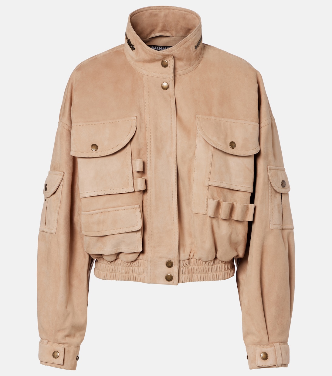 绒面革飞行员夹克 | Balmain