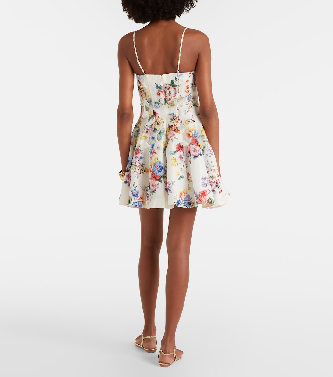 Embellished floral linen and silk minidress | Camilla