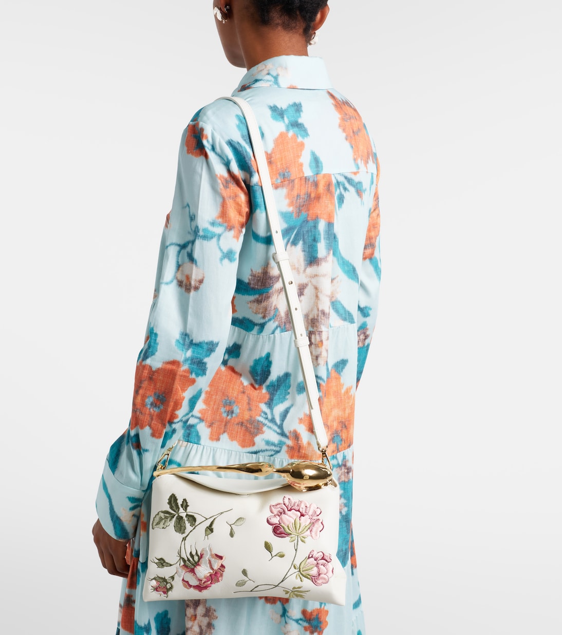 Bloom Medium floral leather top-handle bag | Erdem