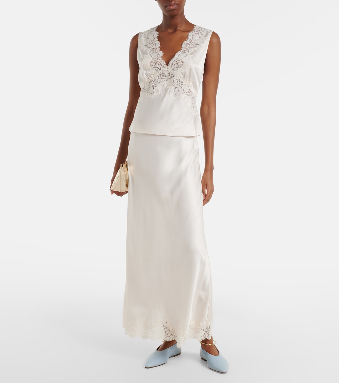 Matilde lace-trimmed satin slip skirt | Rixo