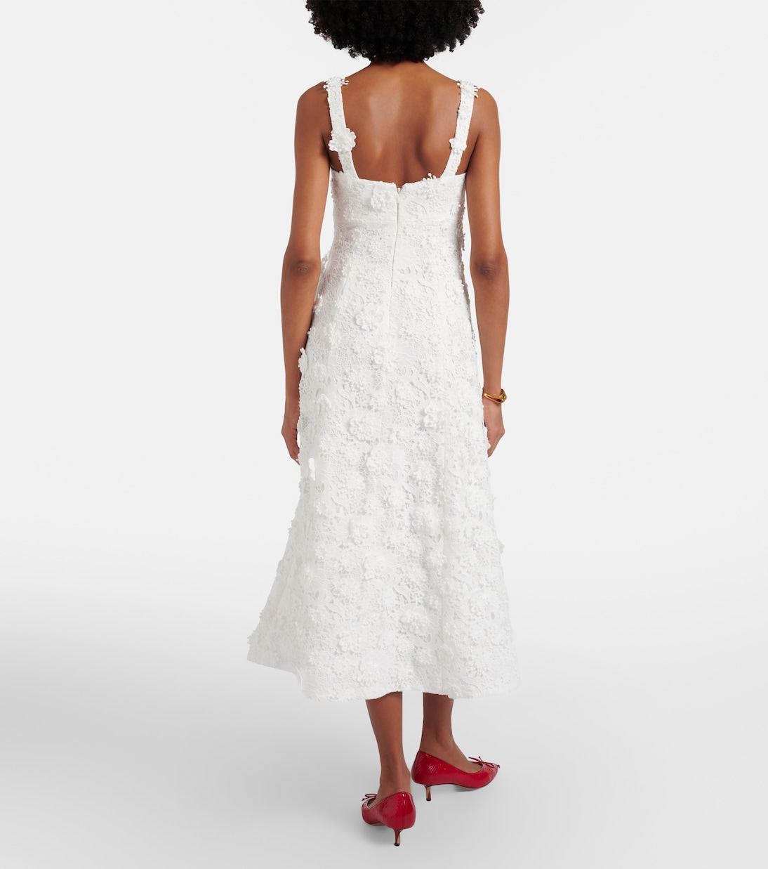 Embroidered lace midi dress | Leo Lin
