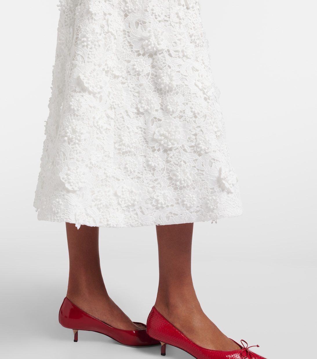 Embroidered lace midi dress | Leo Lin