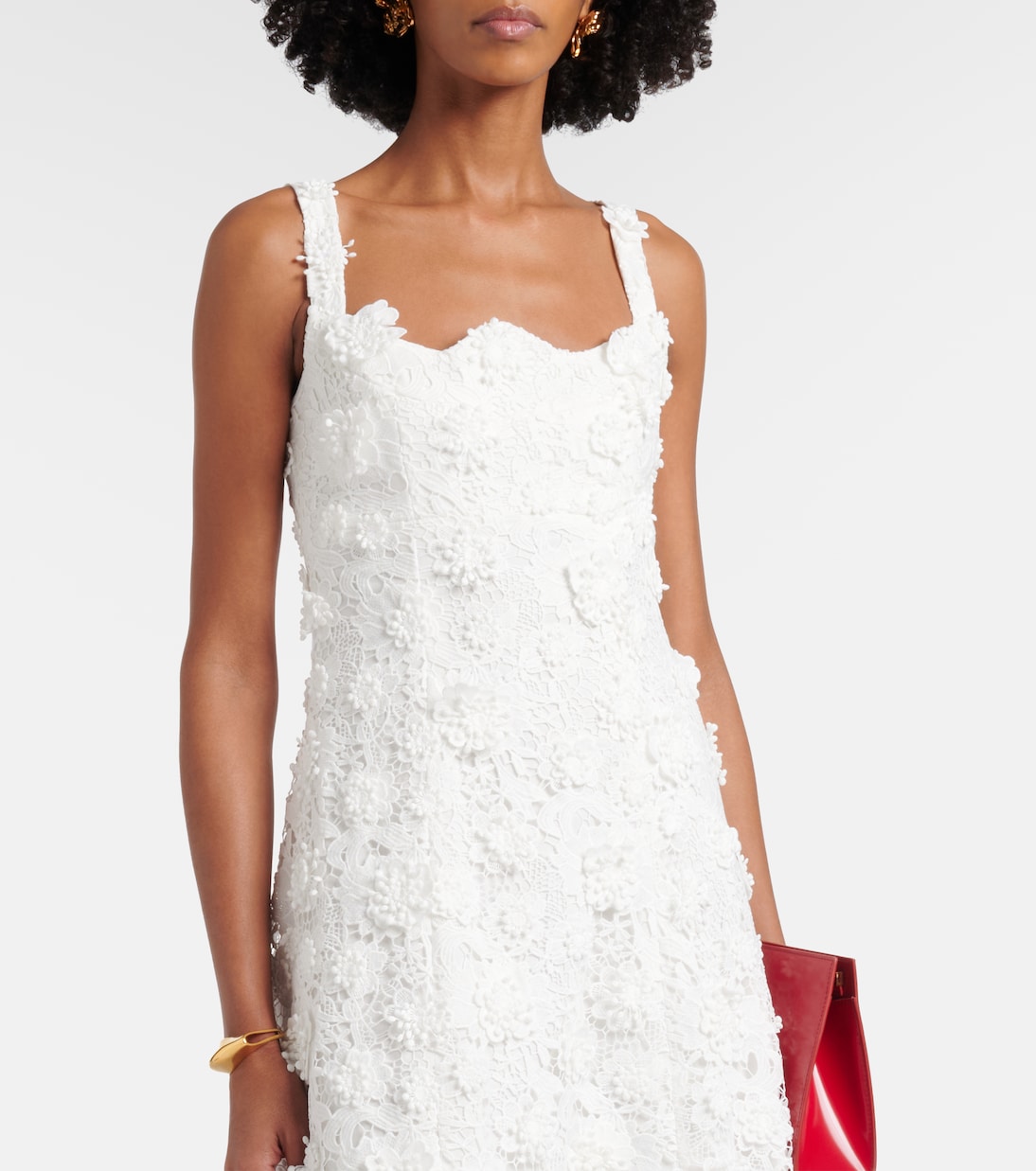 Embroidered lace midi dress | Leo Lin