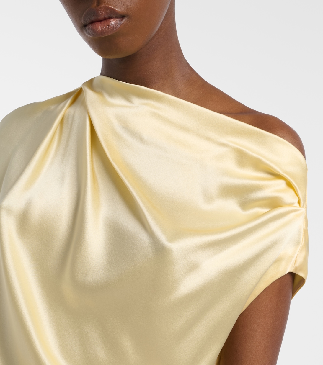 Draped silk satin top | The Sei