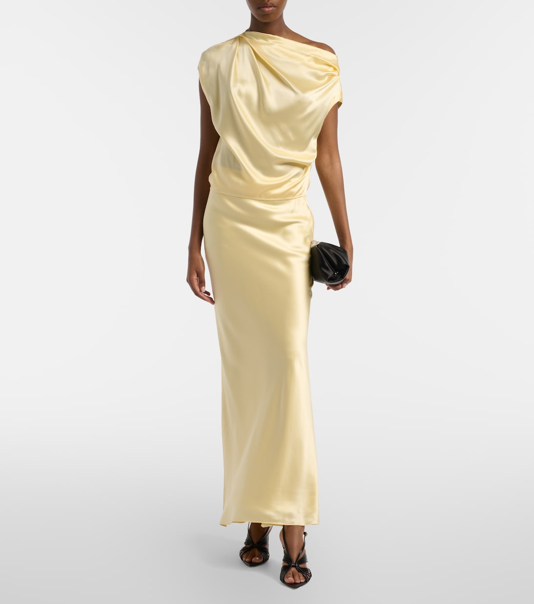 Draped silk satin top | The Sei