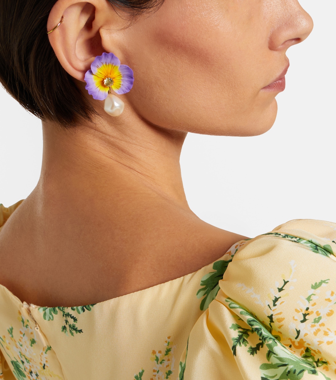 Embellished floral drop earrings | Jennifer Behr