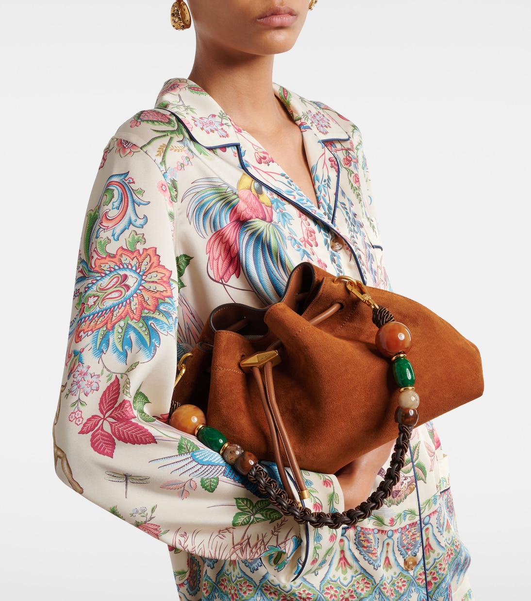 Bucket-Bag Bon Bon Medium aus Veloursleder | Jimmy Choo