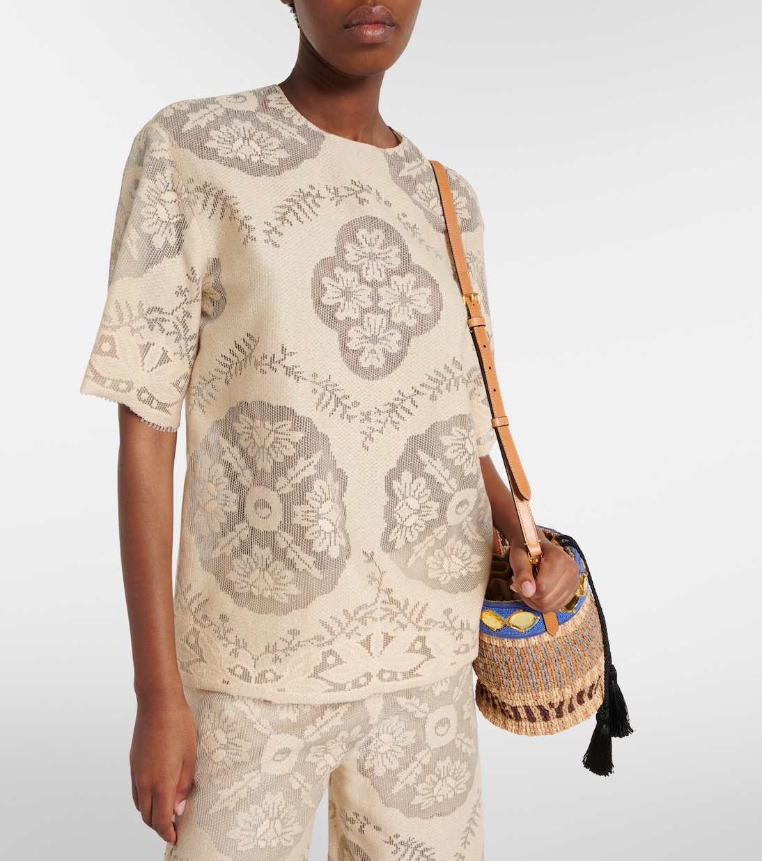 Floral knitted cotton-blend top | Valentino