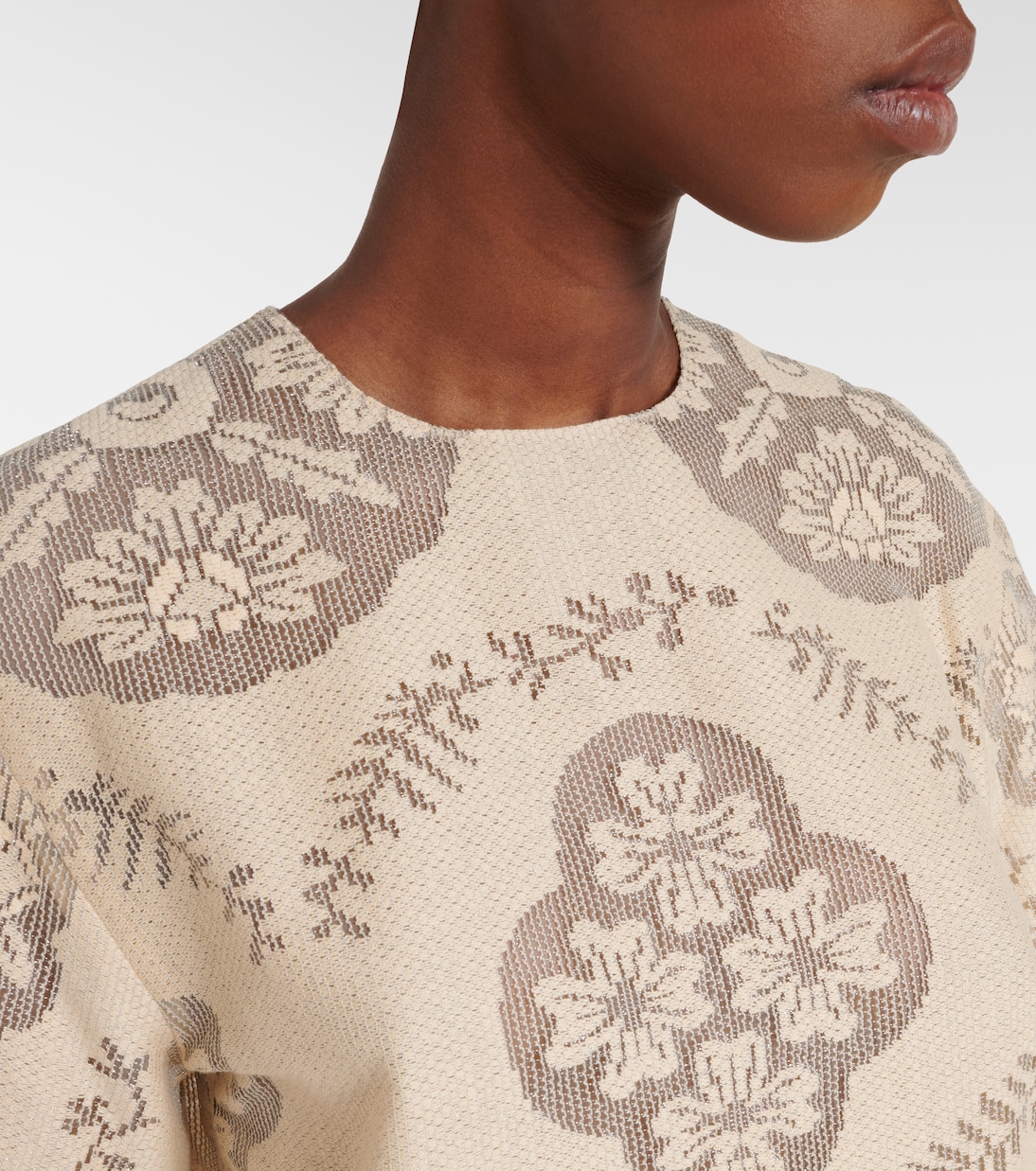 Floral knitted cotton-blend top | Valentino