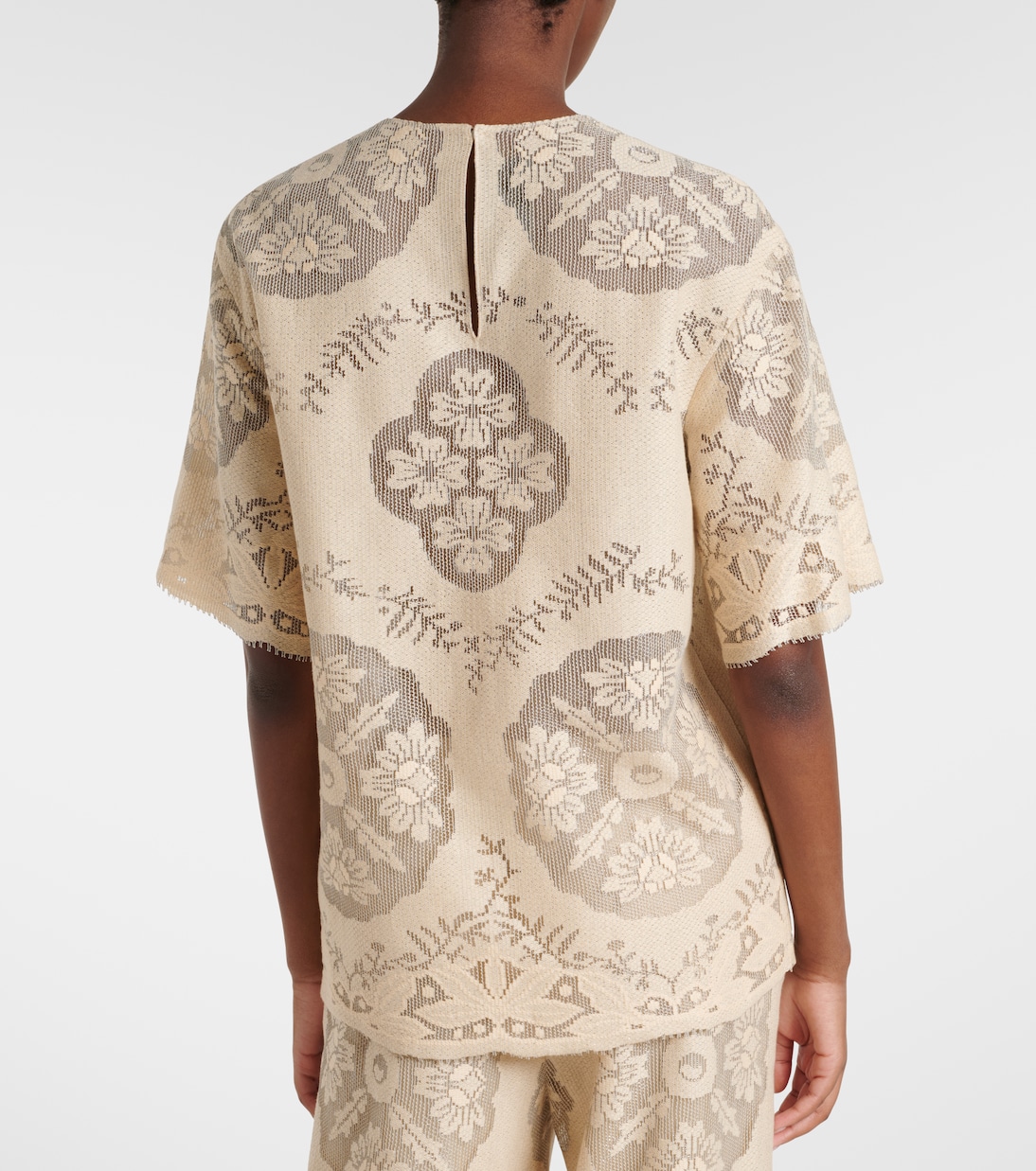 Floral knitted cotton-blend top | Valentino
