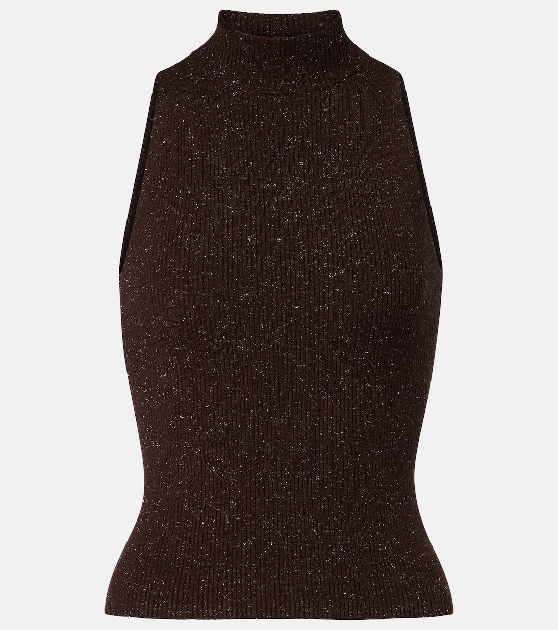 Ribbed-knit lamé top | Brunello Cucinelli
