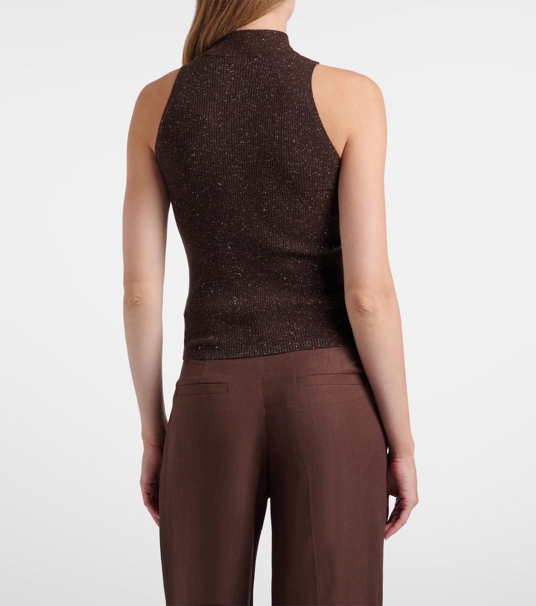 Ribbed-knit lamé top | Brunello Cucinelli