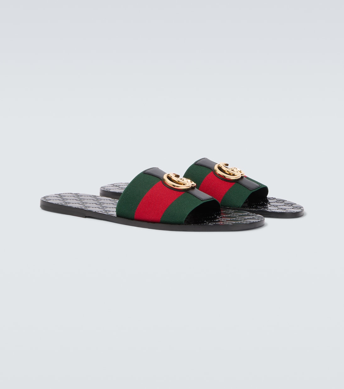 Sandalias Riviera de piel GG con Web | Gucci