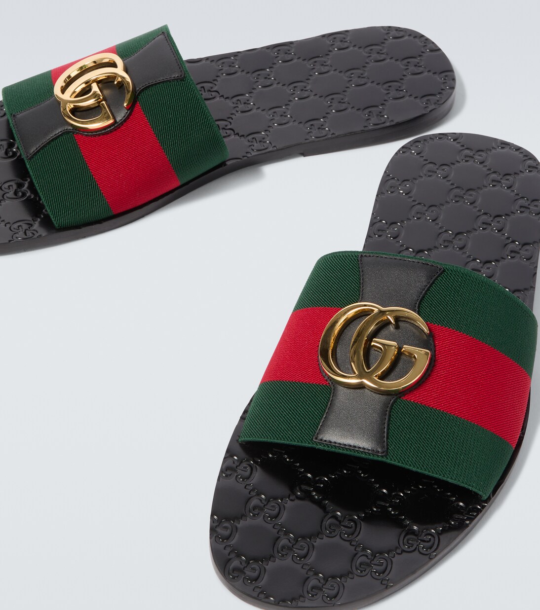 Sandalias Riviera de piel GG con Web | Gucci