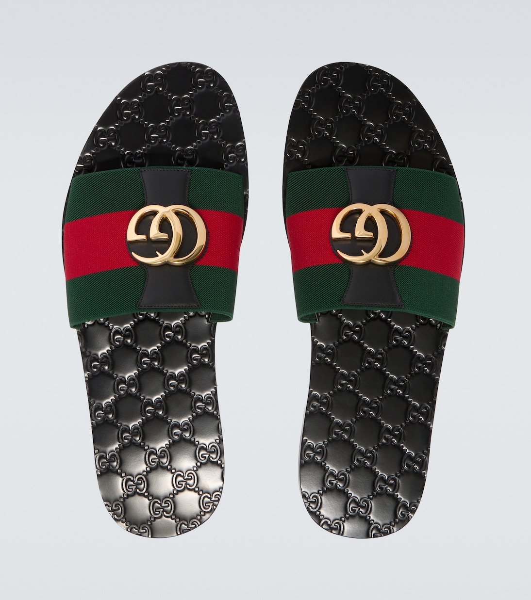 Sandalias Riviera de piel GG con Web | Gucci