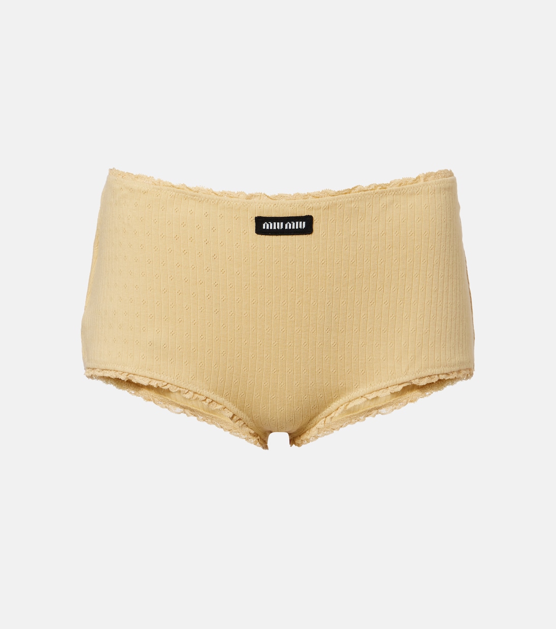 Pointelle cotton micro shorts | Miu Miu