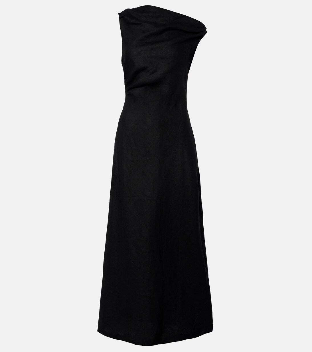Sius asymmetric linen midi dress | Faithfull