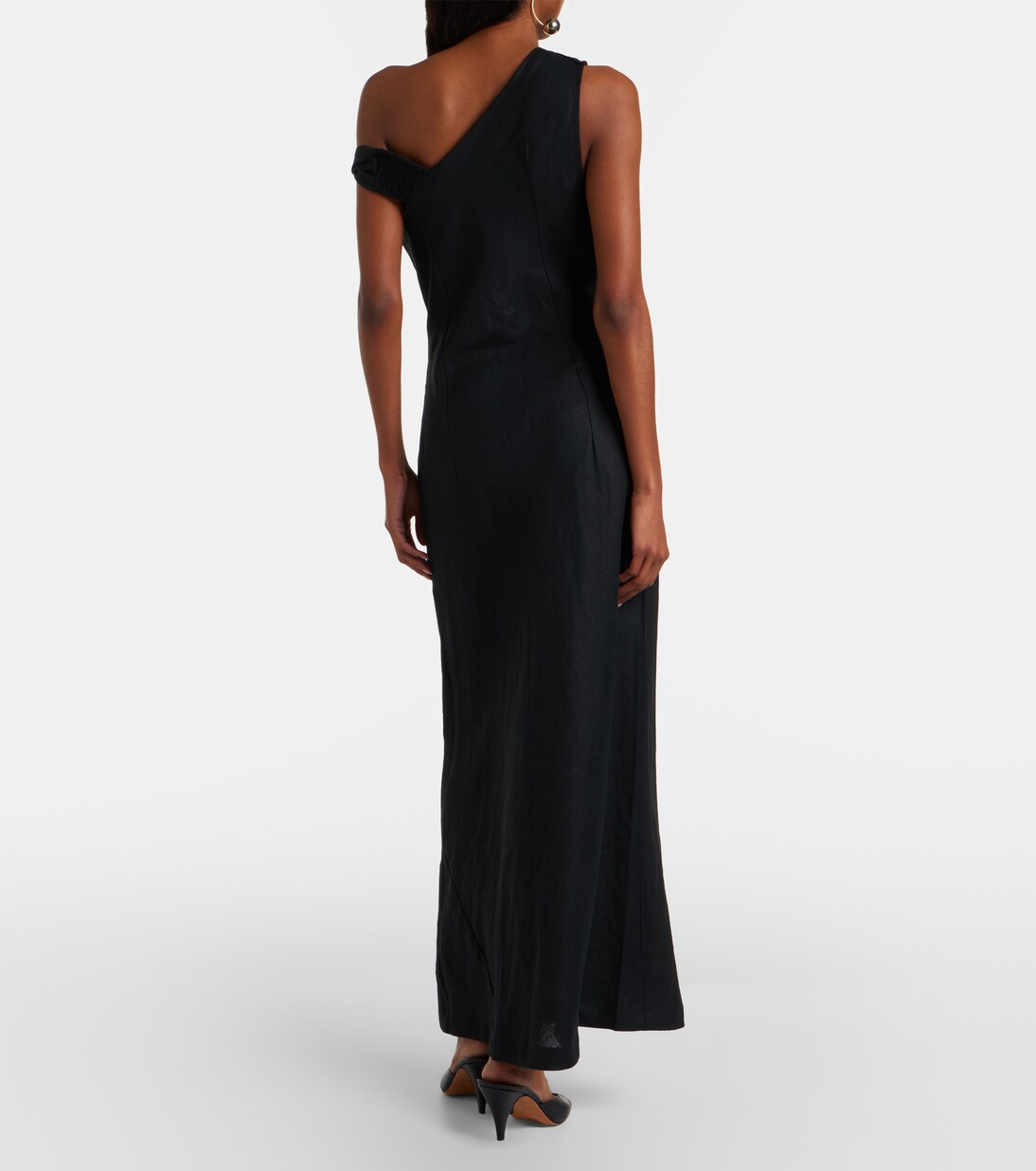Sius asymmetric linen midi dress | Faithfull