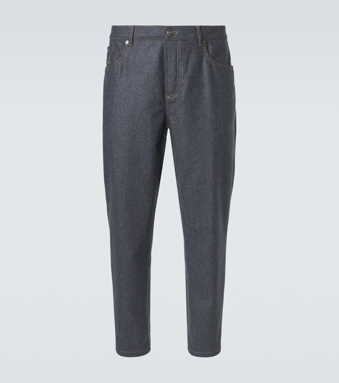 Pantalones rectos de lana virgen | Brunello Cucinelli