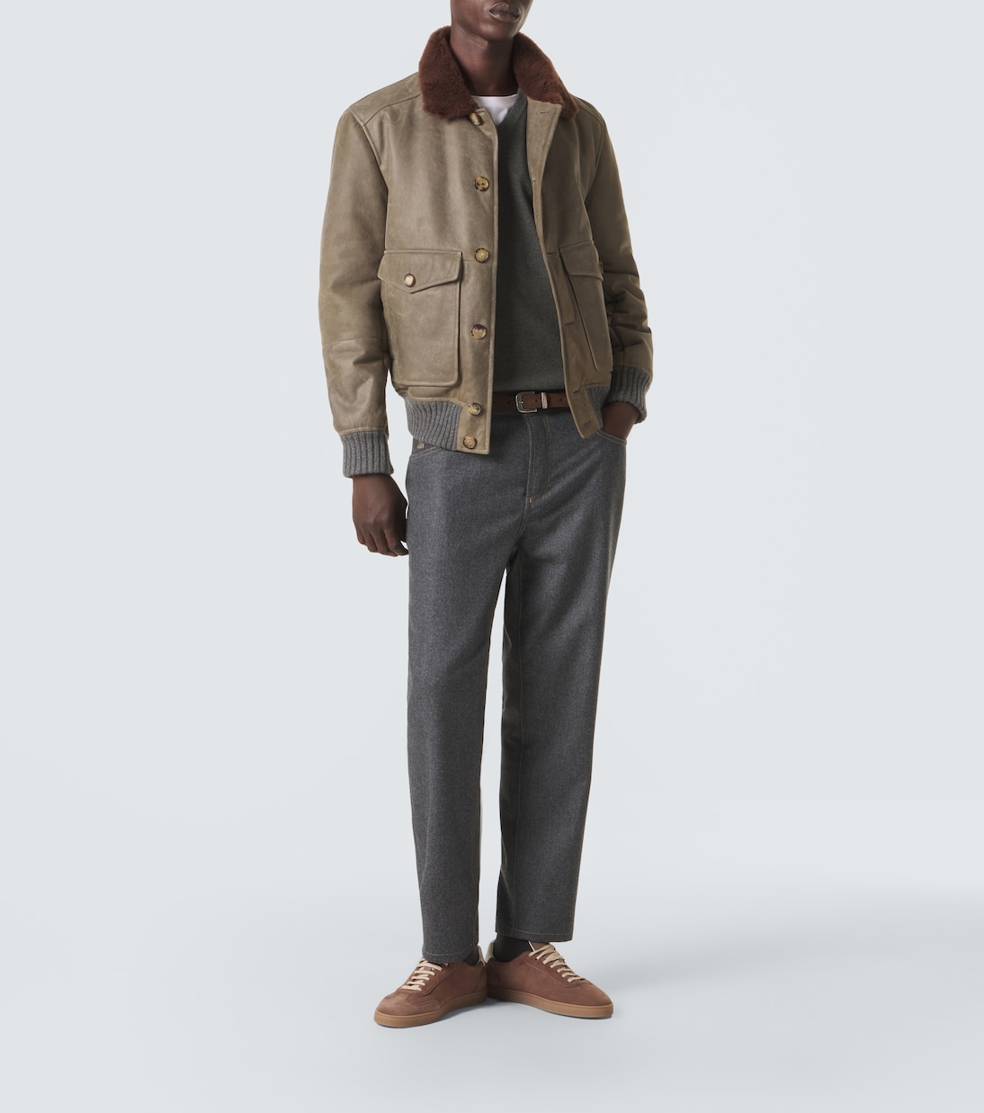 Pantalones rectos de lana virgen | Brunello Cucinelli