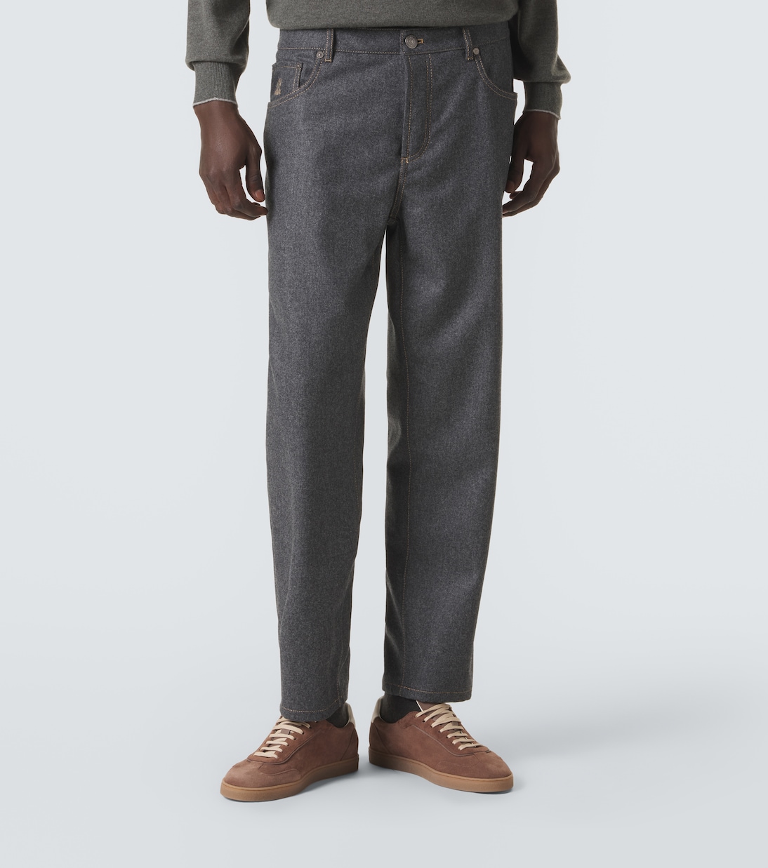 Pantalones rectos de lana virgen | Brunello Cucinelli