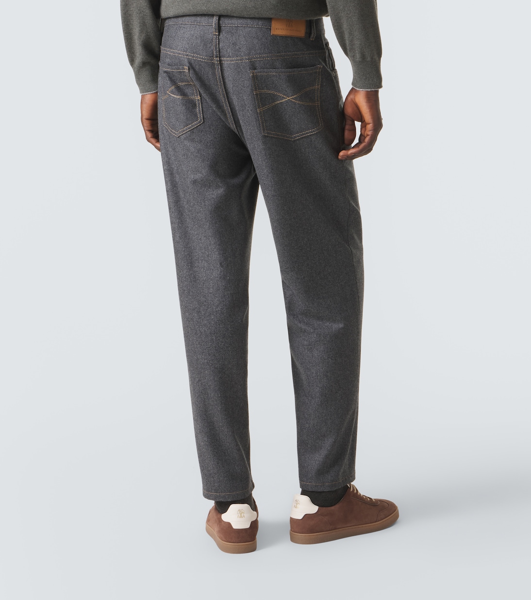 Pantalones rectos de lana virgen | Brunello Cucinelli